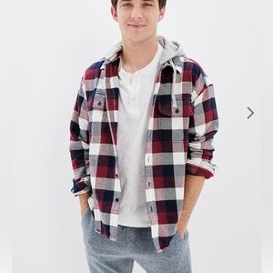 AMERICAN EAGLe hooded flannel